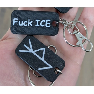 Fuck ICE Rune safety whistle keychain - BULK