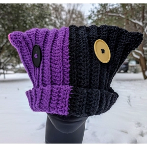 Two-tone Cat Hat with Buttons