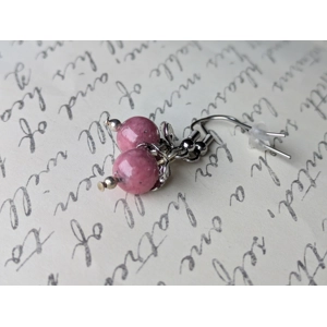 Thulite Flower Drop Earrings