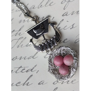 National Gemstone Bird Nest Necklaces