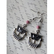 Viking Ship & Thulite Earrings