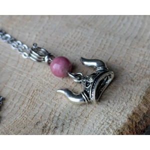 Viking Helmet & Thulite Necklace