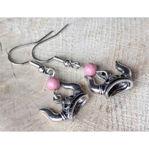 Viking Helmet & Thulite Earrings