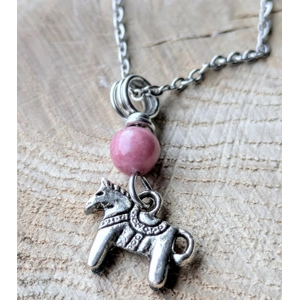 Dala Horse & Thulite Necklace