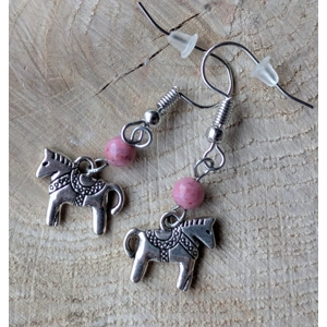 Dala Horse & Thulite Earrings