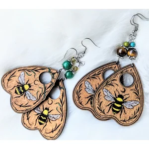 Wooden Bee Planchettes with Gemstones