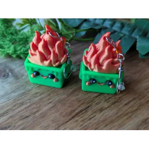 Cute Dumpster Fire Earrings