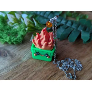Cute Dumpster Fire Necklace