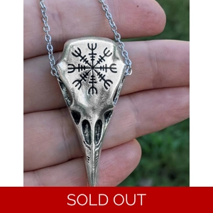 Nordic Raven Skull Necklace