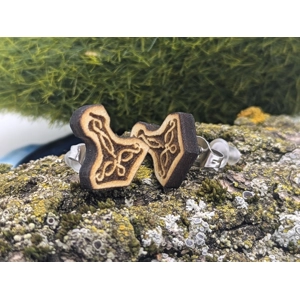 Thor's Hammer Wooden Earring Studs