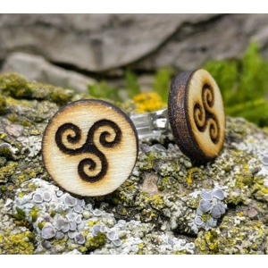 Triskele Wooden Earring Studs