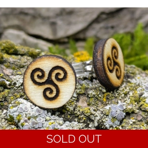 Triskele Wooden Earring Studs