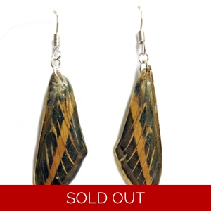 White-lined Sphinx Moth Earrings