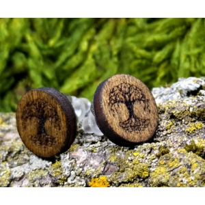 Yggdrasil Tree Wooden Earring Studs