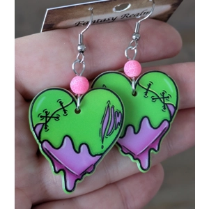 Zombie Love - Heart Earrings