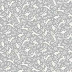 Makower - Foxwood - Bounding Bunnies - Grey