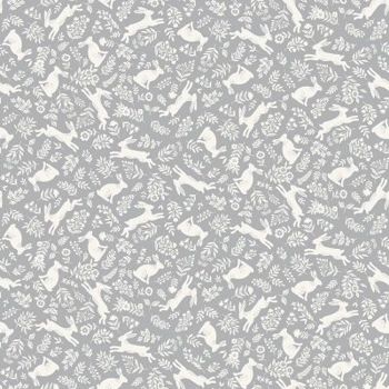 Makower - Foxwood - Bounding Bunnies - Grey