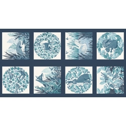 Makower - Foxwood - Panel - Blue