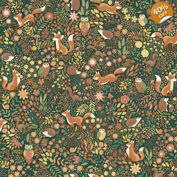 Makower - Hello Autumn - Wild Wood - Green