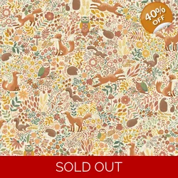 REMNANT - Makower - Hello Autumn - Wild Wood - Cream - Fat Quarter