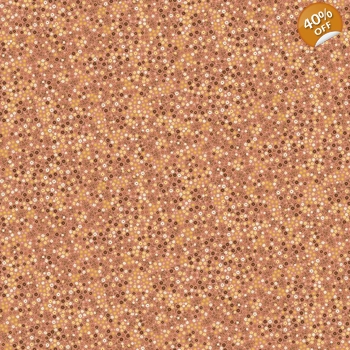 Makower - Hello Autumn - Mini Blooms - Pink (Brown)