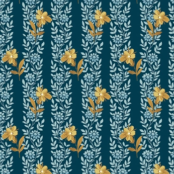 Laundry Basket Quilts - Blue Poppy - Midnight