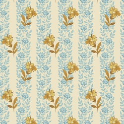 Laundry Basket Quilts - Blue Poppy - Sand