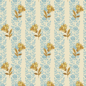 Laundry Basket Quilts - Blue Poppy - Sand