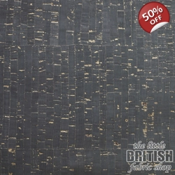 REMNANT - Natural Cork - Black with Gold - Fat Quarter