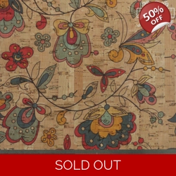 REMNANT - Cork Print - Amazon Flowers - 46cm