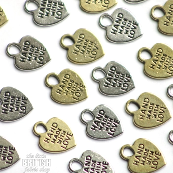 Zipper Pull - "HAND MADE WITH LOVE" - Pack of 10