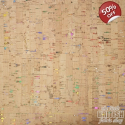 REMNANT - Natural Cork - Multicolour flecks - Fat Eighth