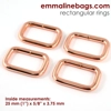 Emmaline 1 inch 25mm Rectangular Ring - Pack of 4