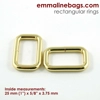 Emmaline 1 inch 25mm Rectangular Ring - Pack of 4