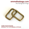Emmaline 1 inch 25mm Rectangular Ring - Pack of 4
