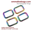 Emmaline 1 inch 25mm Rectangular Ring - Pack of 4