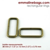 Emmaline 1 1/2 inch 38mm Rectangular Ring - Pack of 4