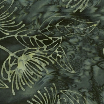Island Batiks - Leaves - Charcoal