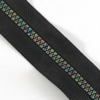 Metal Look Black Zipper Tape with 4 Pulls - 7 finishes - by the metre