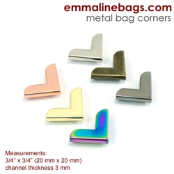 Metal Corners for Purses 3/4 inch x 3/4 inch - Pack of 10