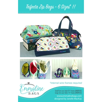 Trifecta Zip Bags - 6 Sizes - Paper Pattern - Emmaline Bags