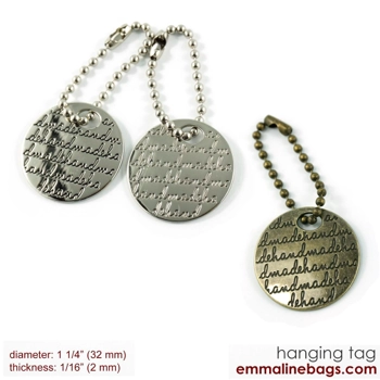 Emmaline Metal Hanging Tag: Small Circle - handmade