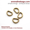 Emmaline 1/2 inch 12mm D-Ring - Pack of 4