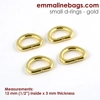 Emmaline 1/2 inch 12mm D-Ring - Pack of 4