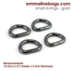 Emmaline 1/2 inch 12mm D-Ring - Pack of 4