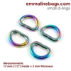 Emmaline 1/2 inch 12mm D-Ring - Pack of 4