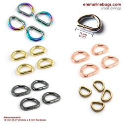 Emmaline 1/2 inch 12mm D-Ring - Pack of 4