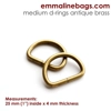 Emmaline 1 inch 25mm D-Ring - Pack of 4