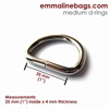 Emmaline 1 inch 25mm D-Ring - Pack of 4