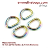 Emmaline 3/4 18mm D-Ring - Pack of 4